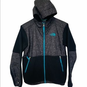 The North Face Black fleece Denali hooded jacket